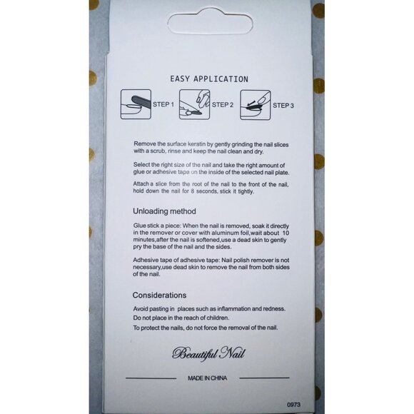 Beautiful Nail Reusable Artificial Nails Lot of 4 Easy Application Nail Art - Picture 2 of 2